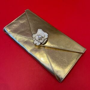 Gold evening clutch